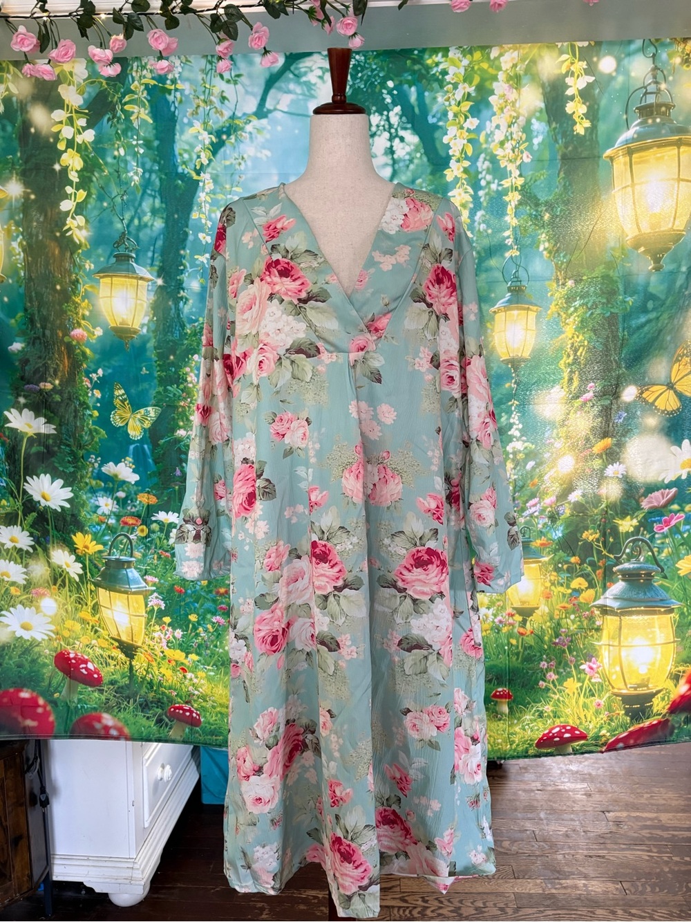 Amazon Floral Maxi Dress in Mint Green and Pink 3 piece bundle !